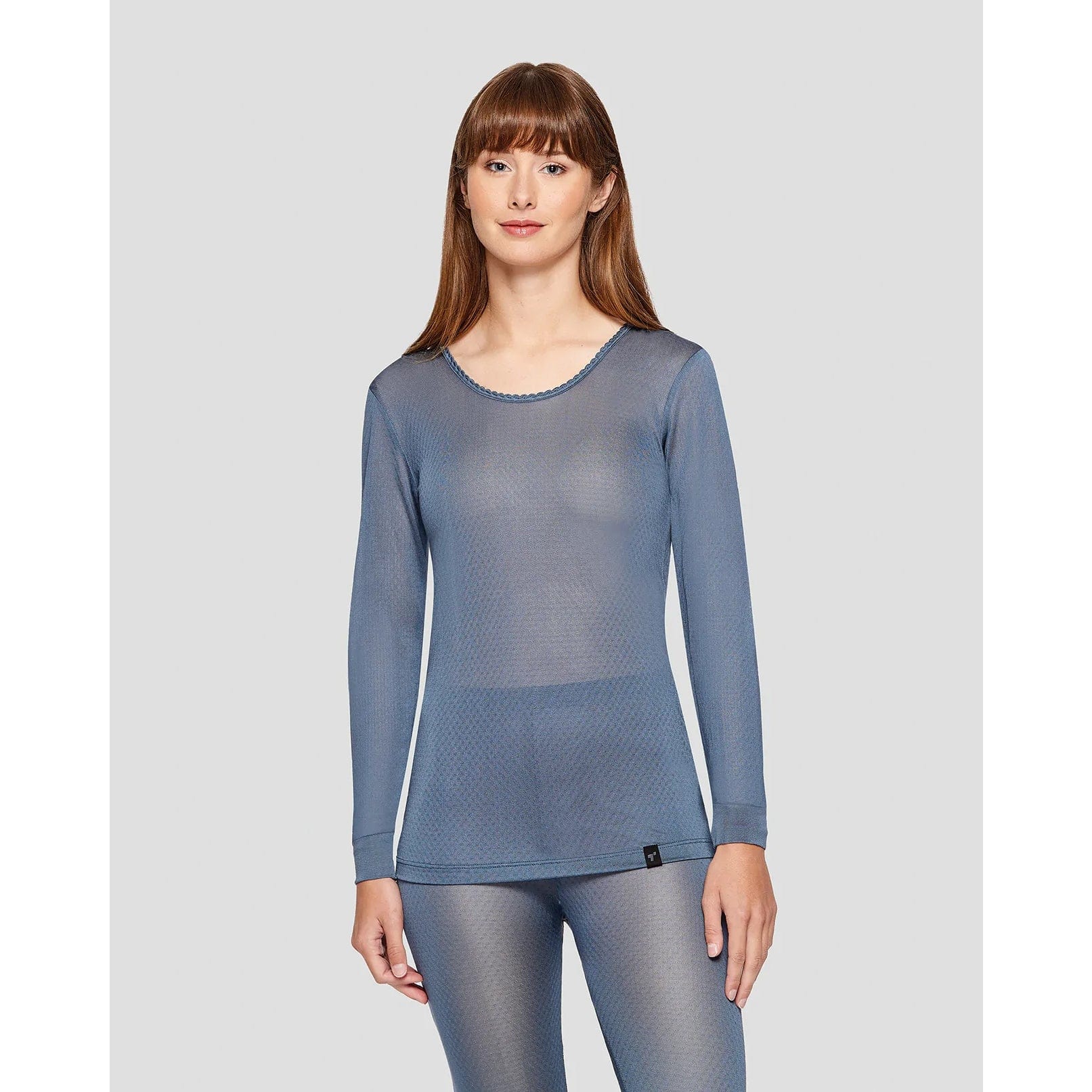 Silk Base Layer TERRAMAR THERMASILK Women's TOP Shirt 100% SILK Blue Large  L