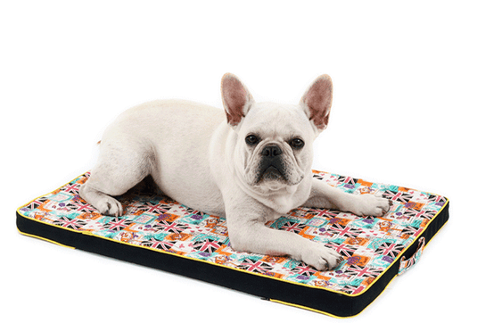 Luxury Printed Canvas Dog Bed - Thick And Comfortable Pet Mattress by Dog Hugs Cat