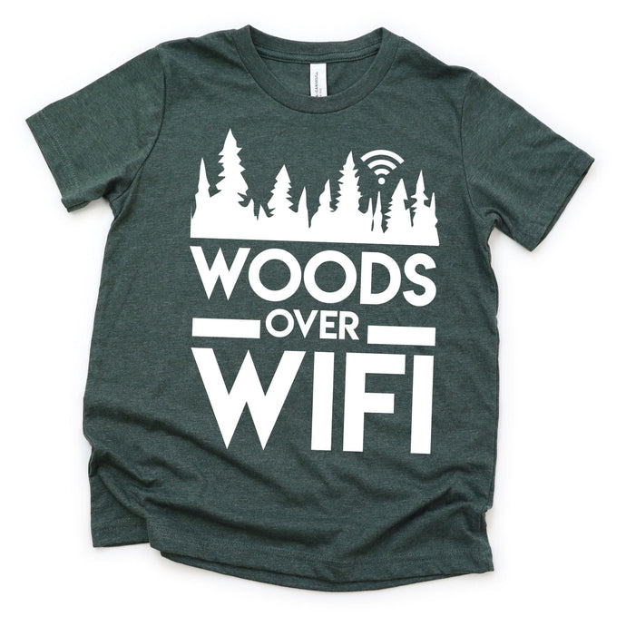 Woods Over Wifi Youth T-Shirt by 208 Tees