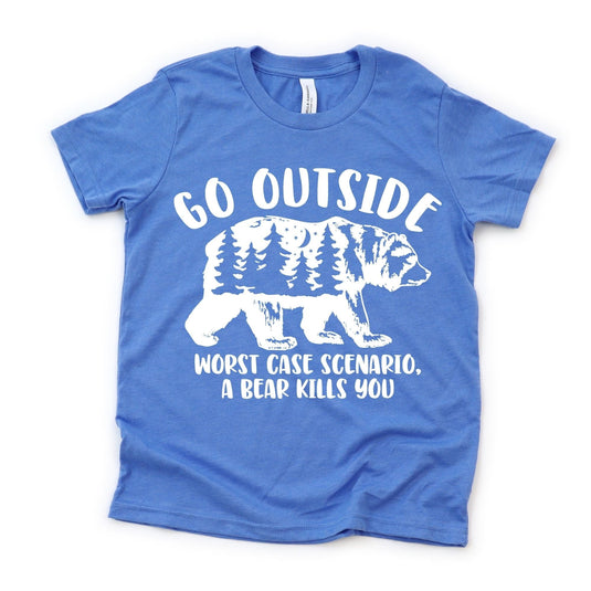 Hilarious Go Outside Bear Youth T-Shirt by 208 Tees