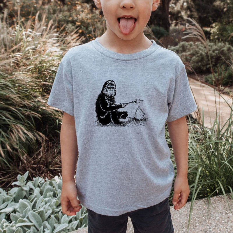 Load image into Gallery viewer, Bigfoot Roasting Marshmallow Toddler TShirt by 208 Tees
