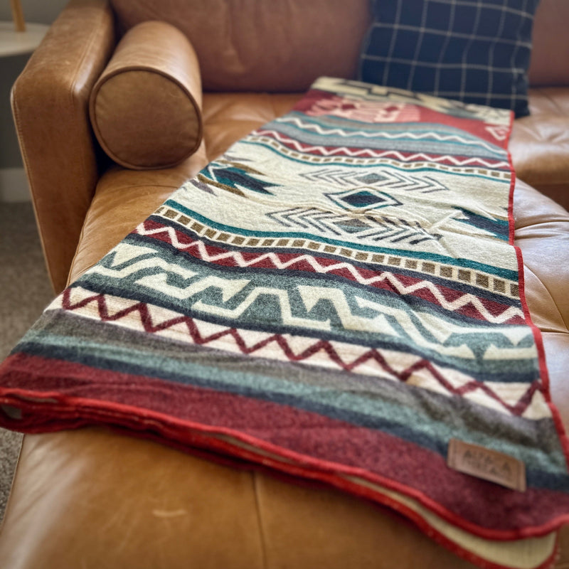 Load image into Gallery viewer, Andean Alpaca Wool Blanket - Red Rocks by Alpaca Threadz
