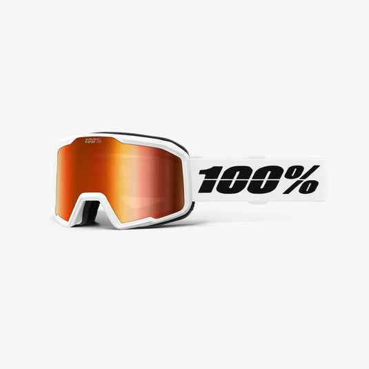 100% VALNOR Goggle White - Mirror Red Lens