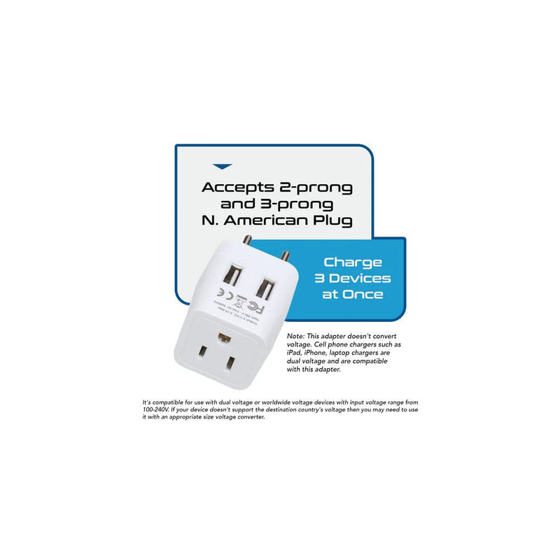 Load image into Gallery viewer, Ceptics European Travel Adapter - Type C - Dual USB (CTU-9C)
