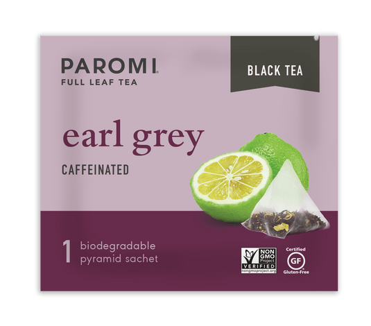 Organic Earl Grey Black Tea, Full Leaf, in Pyramid Tea Bags by Paromi Tea