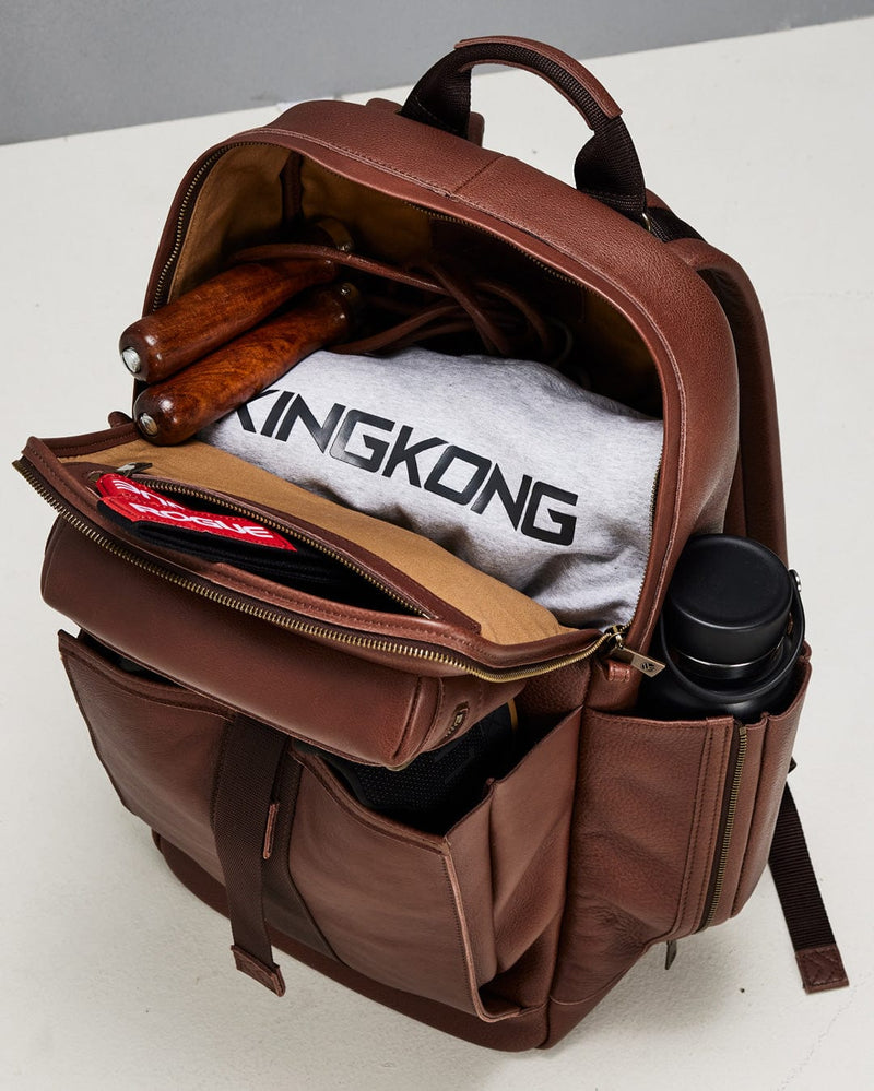 Load image into Gallery viewer, Heritage Leather Backpack By King Kong Apparel
