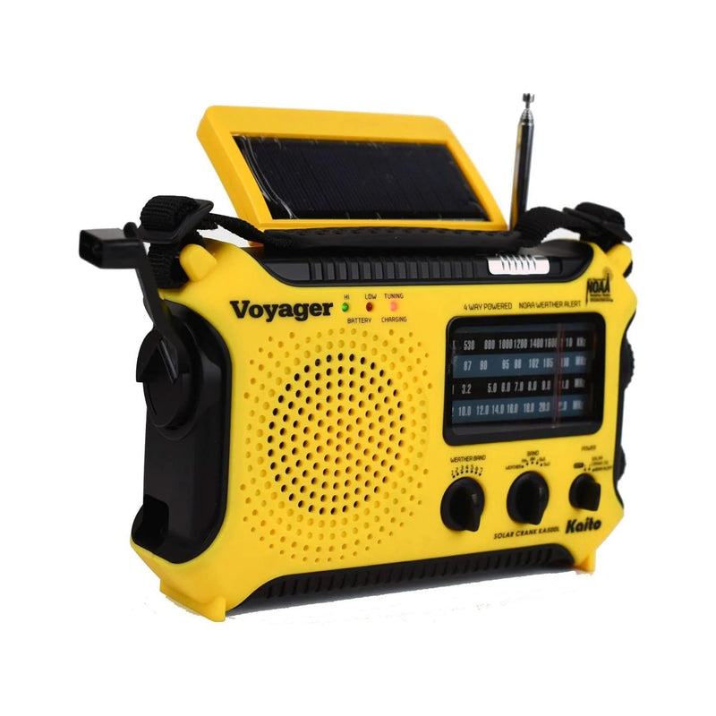 Load image into Gallery viewer, Kaito KA500L 4-Way Powered Emergency AM/FM/SW NOAA Weather Alert Radio with Solar Dynamo Crank Flashlight - Yellow
