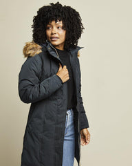 Nova Women’s Heated Parka Black by Kelvin Coats