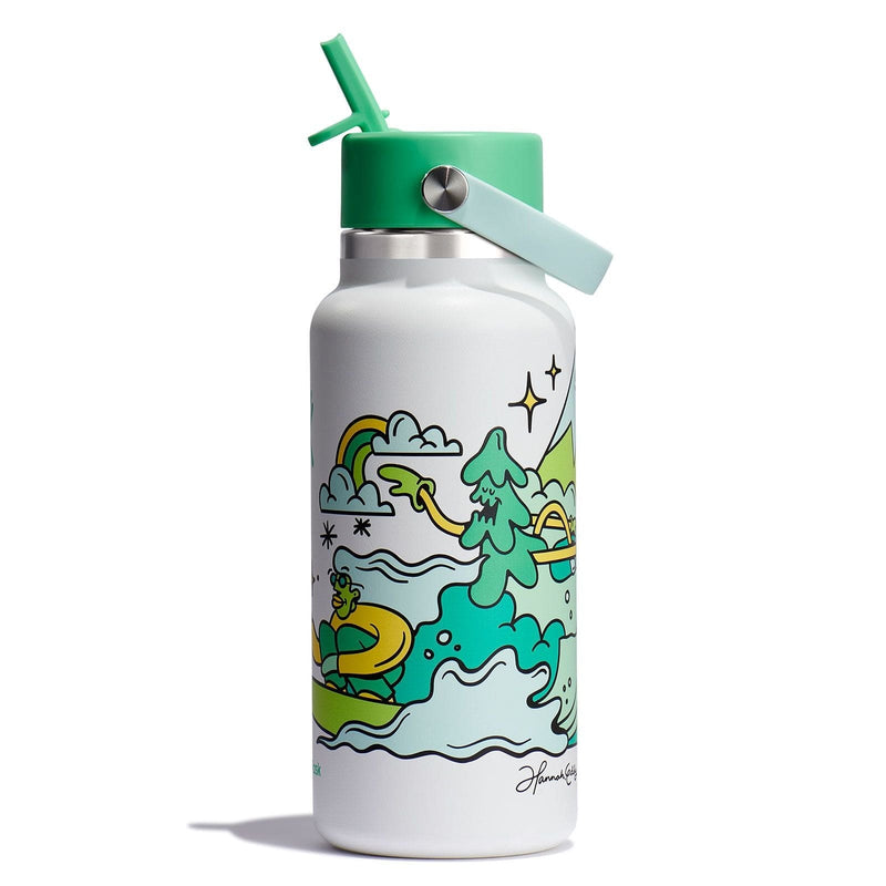 Load image into Gallery viewer, Hydro Flask 32 oz Wide Flex Straw Cap Usss X Hannah Eddy Spearmint Limited Edition
