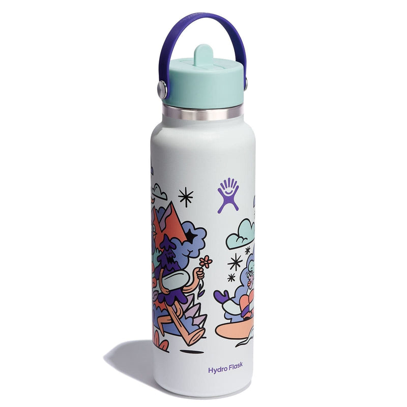 Load image into Gallery viewer, Hydro Flask 40 oz Wide Flex Straw Cap Usss X Hannah Eddy Glacier Limited Edition
