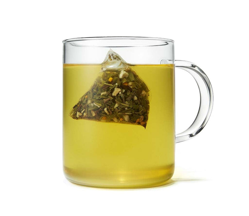 Load image into Gallery viewer, Organic Turmeric Ginger Green Tea, Full Leaf, in Pyramid Tea Bags by Paromi Tea
