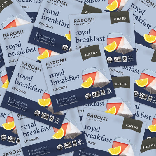 Organic Royal Breakfast Black Tea, Full Leaf, in Pyramid Tea Bags by Paromi Tea