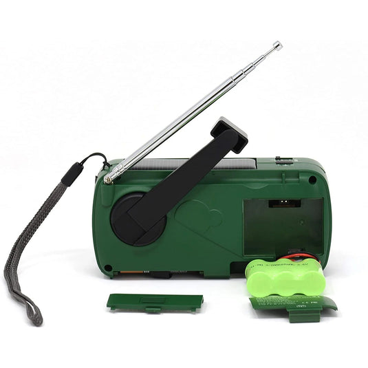 Kaito V1 Voyager Solar/Dynamo AM/FM/SW Emergency Radio with Cell Phone Charger and 3-LED Flashlight, Green