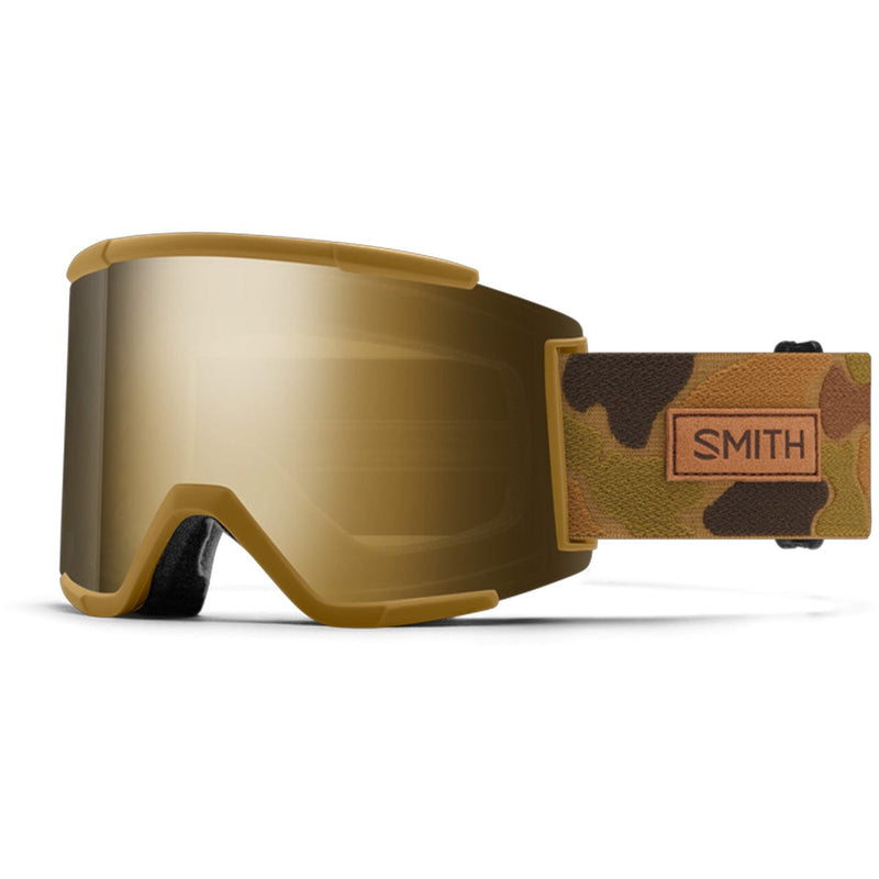 Load image into Gallery viewer, Smith Squad XL  Coyote Pow Hunter/ChromaPop Sun Black Gold Mirror/Chromapop Storm Blue Sensor Mirror Snow Goggles
