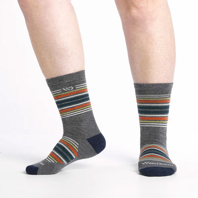 Wide Open by Darn Tough Men's Multi Stripe Midweight Micro Crew Sock