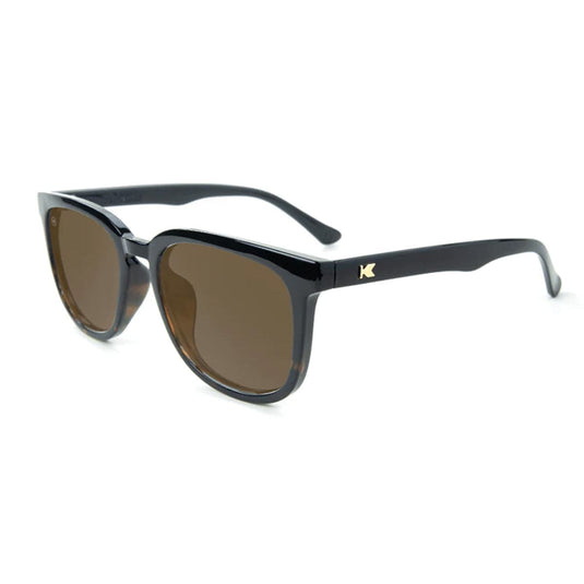 Knockaround Paso Robles Sunglasses - Glossy Black and Tortoise Shell Fade / Amber