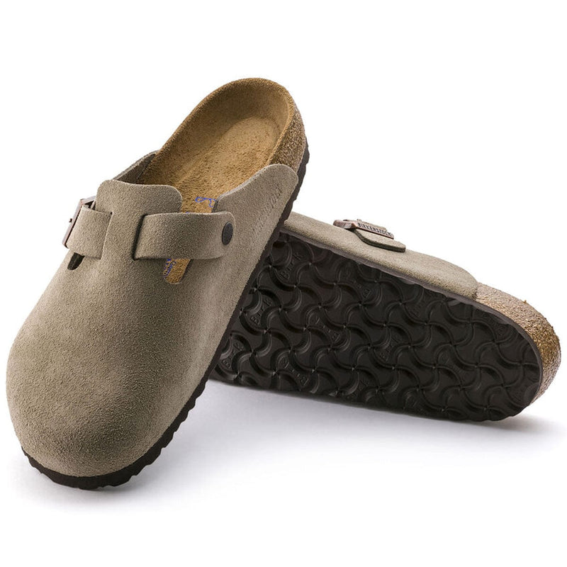 Load image into Gallery viewer, Birkenstock Boston Soft Footbed Narrow Taupe Suede
