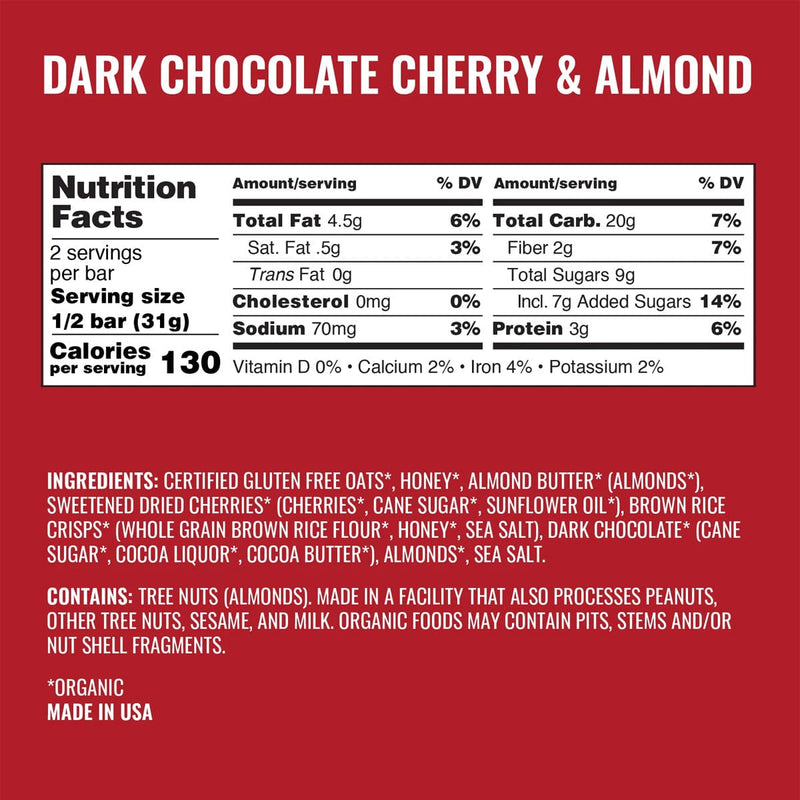 Load image into Gallery viewer, Kate&#39;s Dark Chocolate Cherry &amp; Almond Bars
