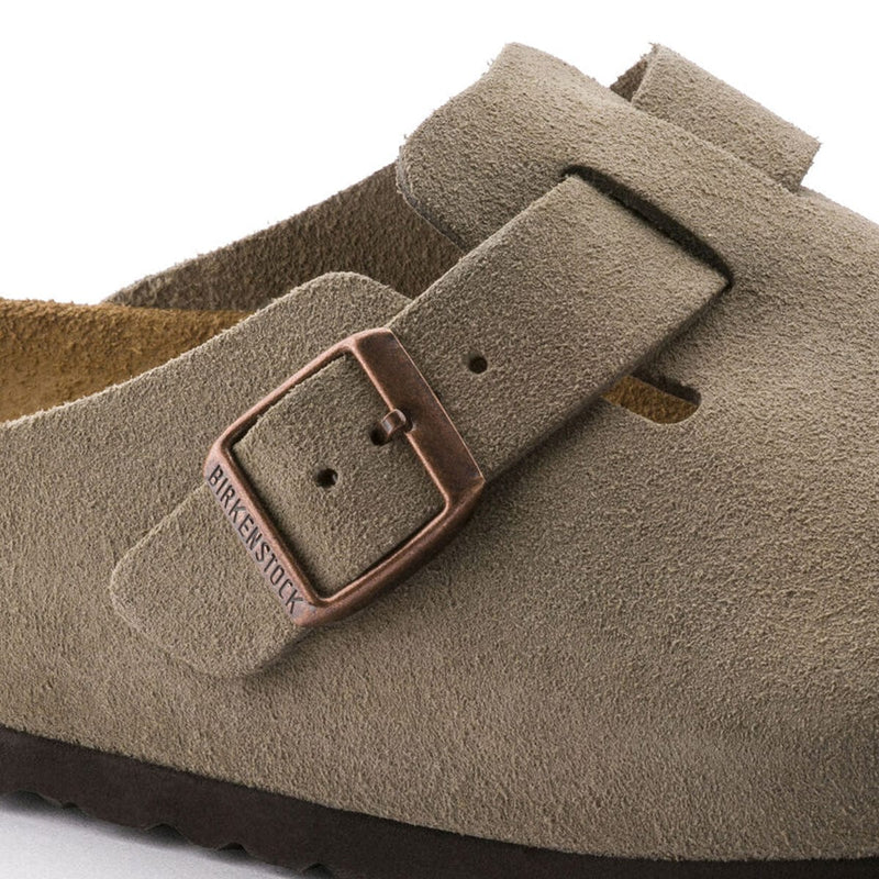 Load image into Gallery viewer, Birkenstock Boston Soft Footbed Narrow Taupe Suede
