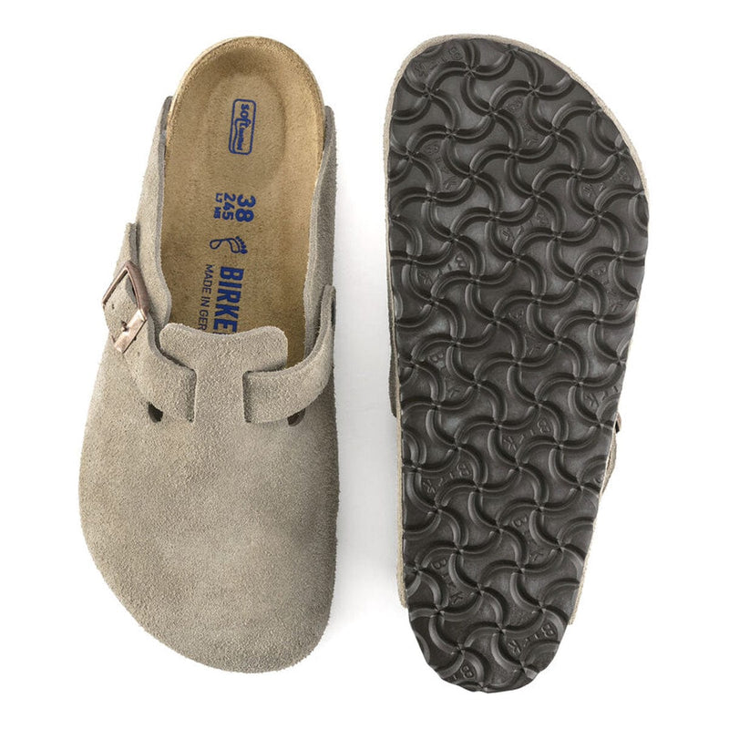 Load image into Gallery viewer, Birkenstock Boston Soft Footbed Narrow Taupe Suede
