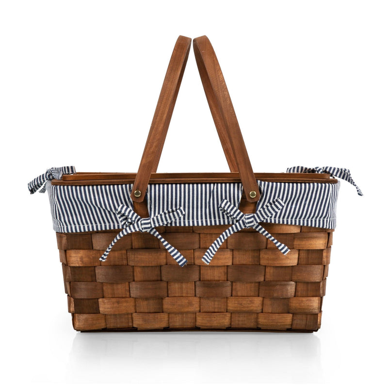 Load image into Gallery viewer, Kansas Handwoven Wood Picnic Basket by Picnic Time Family of Brands
