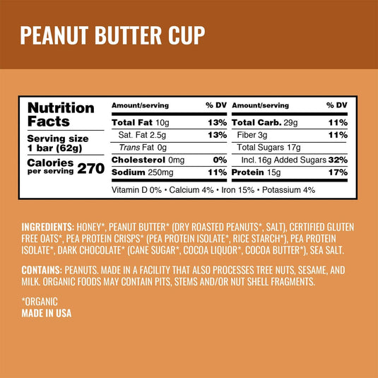 Kate's Peanut Butter Cup 15g Protein Bars