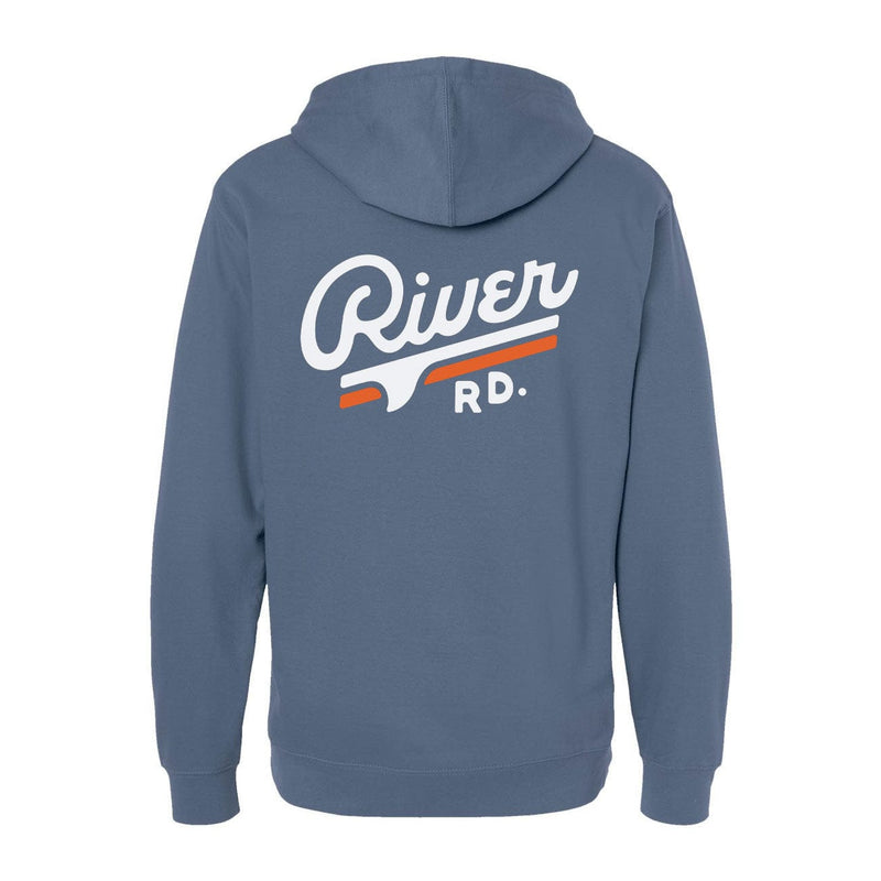 Load image into Gallery viewer, River Road Logo Hoodie | Blue by River Road Clothing Co.
