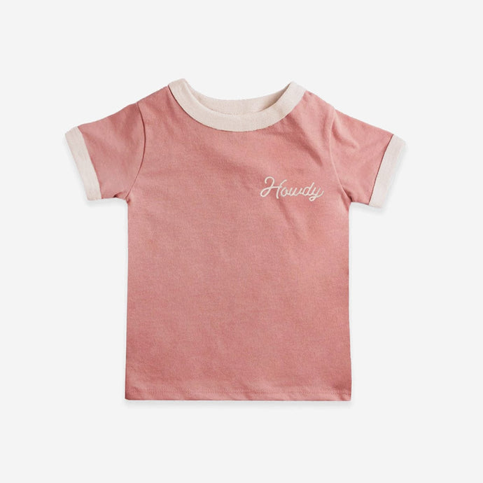 Howdy (Youth) | Vintage Ringer | Pink by RIVER ROAD CLOTHING CO.