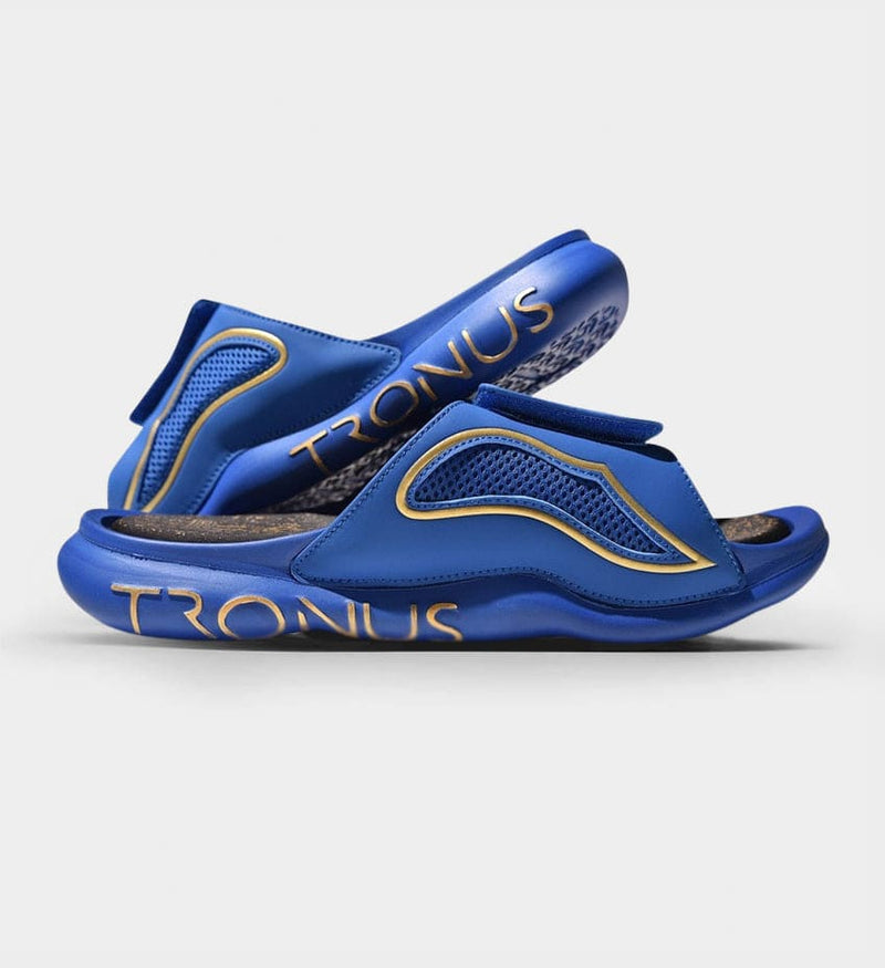 Load image into Gallery viewer, Youth Luxe Sports Recovery Slides Midnight By Tronus Footwear
