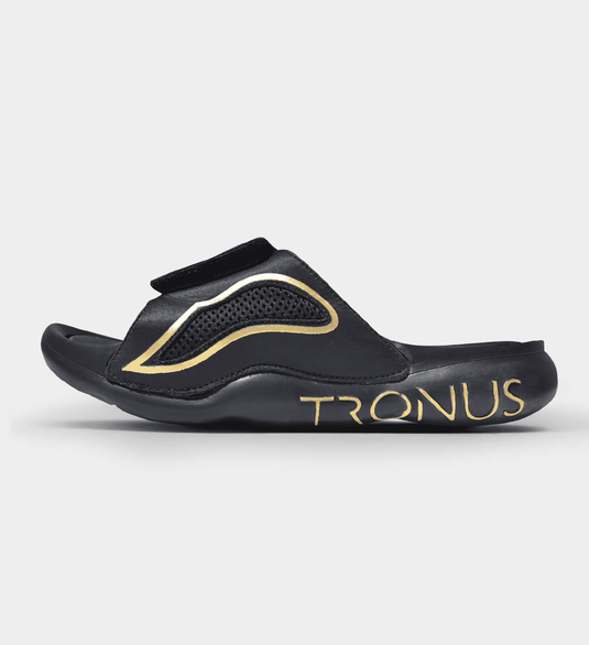 Mens Luxe Sports Recovery Slides Blackout By Tronus Footwear