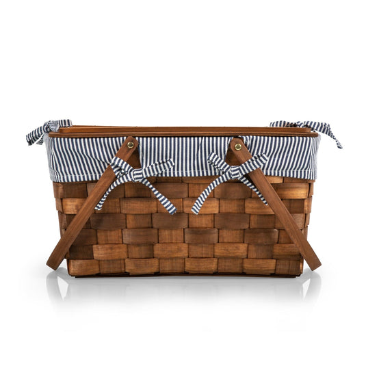 Kansas Handwoven Wood Picnic Basket by Picnic Time Family of Brands