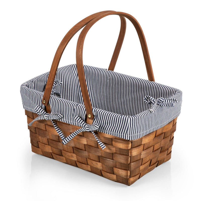 Load image into Gallery viewer, Kansas Handwoven Wood Picnic Basket by Picnic Time Family of Brands
