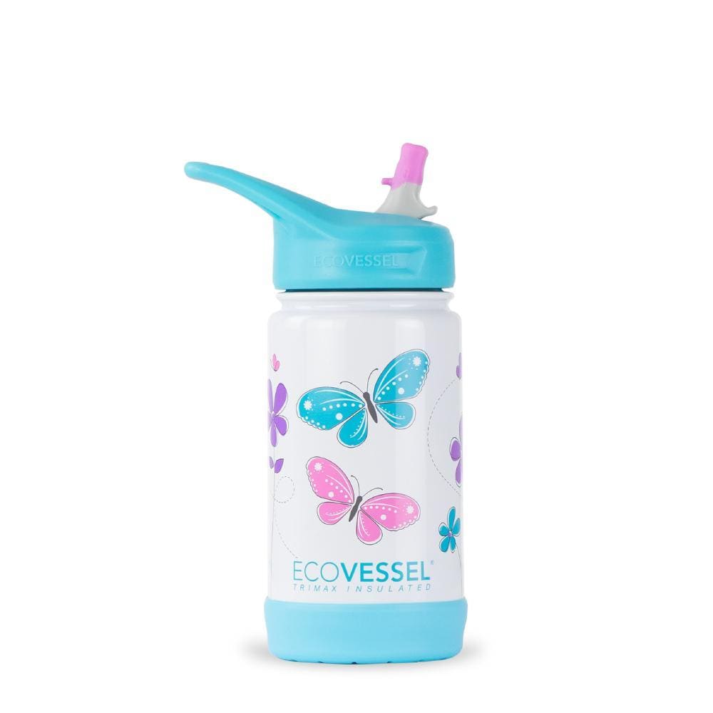 12 oz Insulated Stainless Steel Water Bottle with Straw for kids The Frost  EcoVessel –