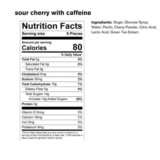 Skratch Labs Caffeinated Sour Cherry Energy Chews Sport Fuel